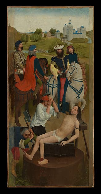 The Martyrdom of Saint Adrian; The Martyrdom of Two Saints, Possibly Ache and Acheul, by Northern French Painter
