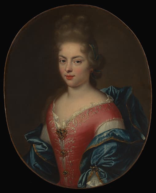 Portrait of a Woman in a Rose Dress, by French Painter