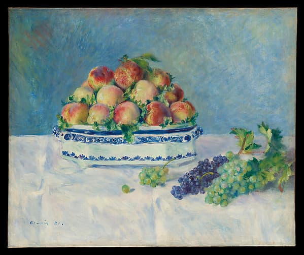 Still Life with Peaches and Grapes, by Auguste Renoir