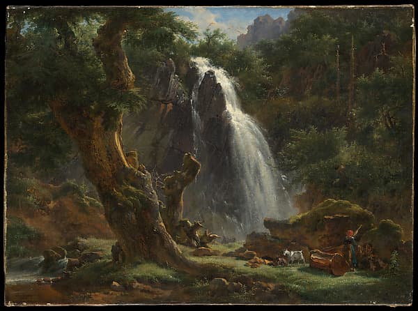 Waterfall at Mont-Dore, by Achille-Etna Michallon