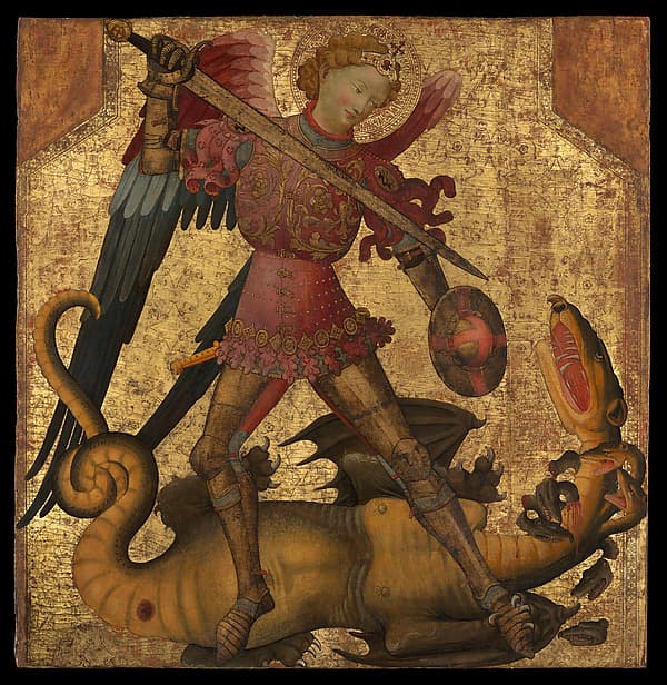 Saint Michael and the Dragon, by Spanish (Valencian) Painter(?)