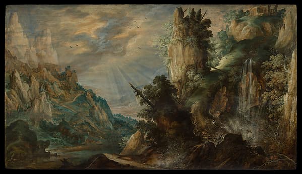 A Mountainous Landscape with a Waterfall, by Kerstiaen de Keuninck