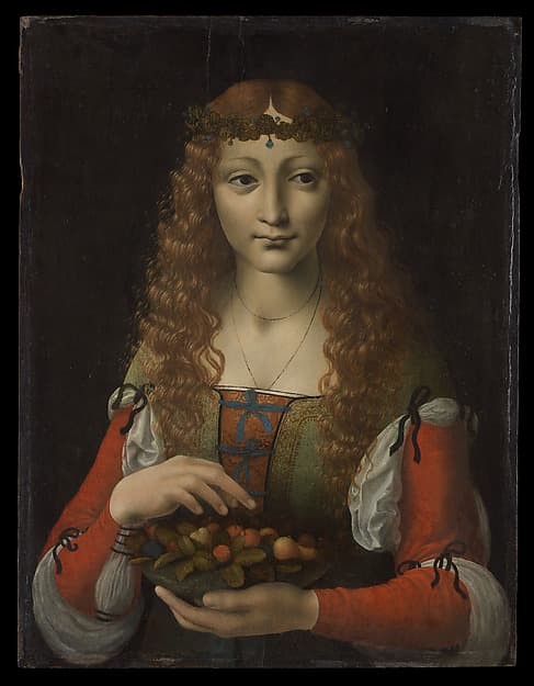 Girl with Cherries, by Marco d'Oggiono
