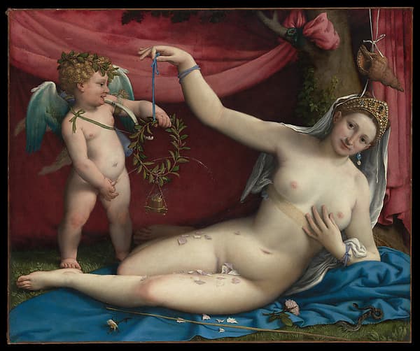 Venus and Cupid, by Lorenzo Lotto