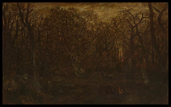 The Forest in Winter at Sunset, by Théodore Rousseau