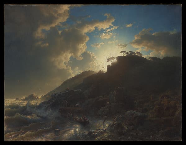 Sunset after a Storm on the Coast of Sicily, by Andreas Achenbach