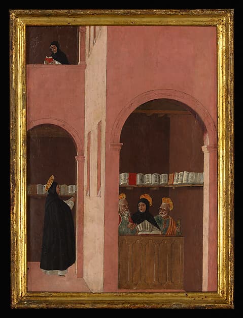 Saint Thomas Aquinas Aided by Saints Peter and Paul, by Bartolomeo degli Erri