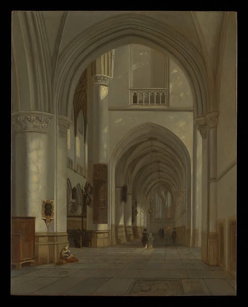 Interior of the Sint-Bavokerk, Haarlem, by Job Adriaensz Berckheyde