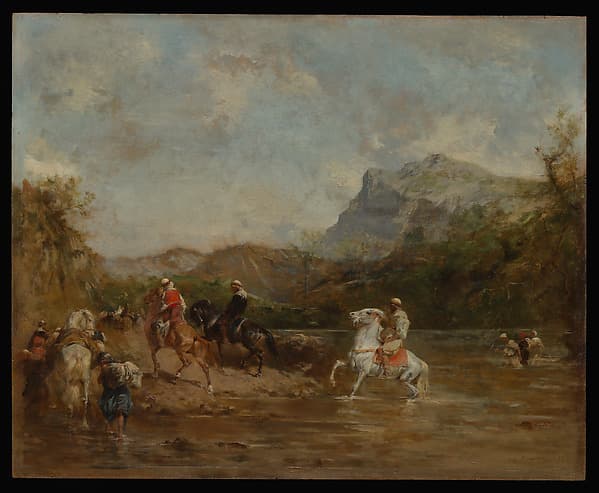 Arabs Crossing a Ford, by Eugène Fromentin