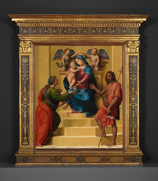 Madonna and Child Enthroned with Saints Mary Magdalen and John the Baptist, by Giuliano di Piero di Simone Bugiardini