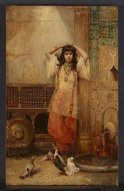 Girl in a Courtyard, Algiers (formerly Courtyard in Tangier), by Philippe Pavy