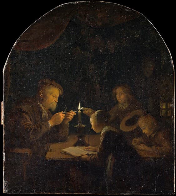 An Evening School, by Gerrit Dou