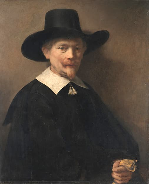 Portrait of a Man Holding Gloves, by Rembrandt (Rembrandt van Rijn)