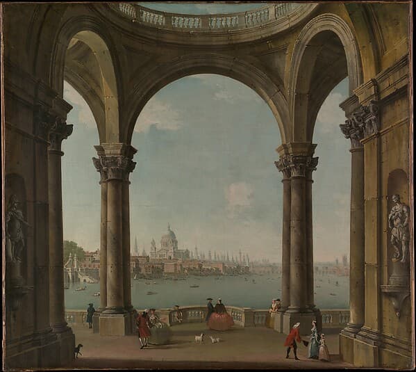 Capriccio with St. Paul's and Old London Bridge, by Antonio Joli