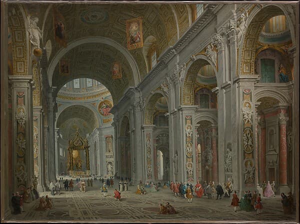 Interior of Saint Peter's, Rome, by Giovanni Paolo Panini