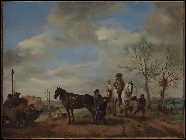 A Man and a Woman on Horseback, by Philips Wouwerman