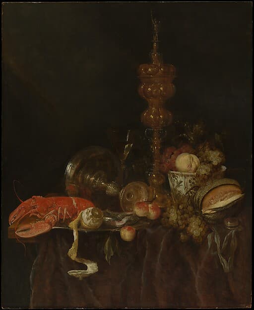 Still Life with Lobster and Fruit, by Abraham van Beyeren