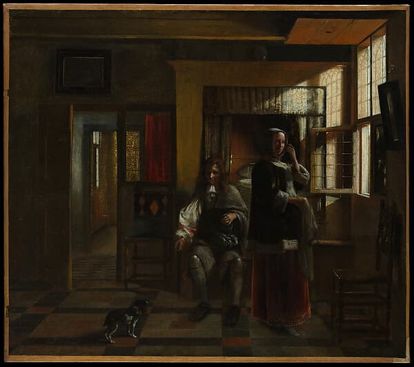 Interior with a Young Couple, by Pieter de Hooch