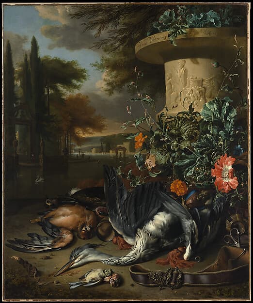 Gamepiece with a Dead Heron, by Jan Weenix
