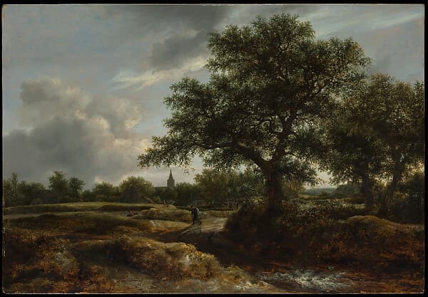 Landscape with a Village in the Distance, by Jacob van Ruisdael