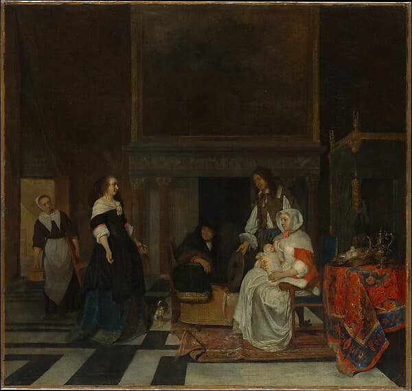 The Visit to the Nursery, by Gabriël Metsu