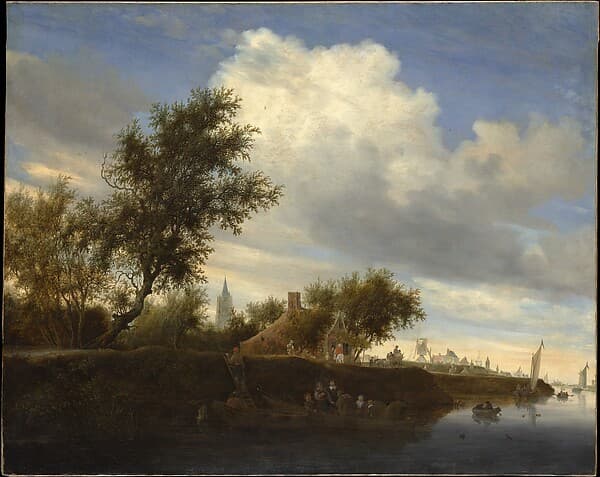 Ferry near Gorinchem, by Salomon van Ruysdael