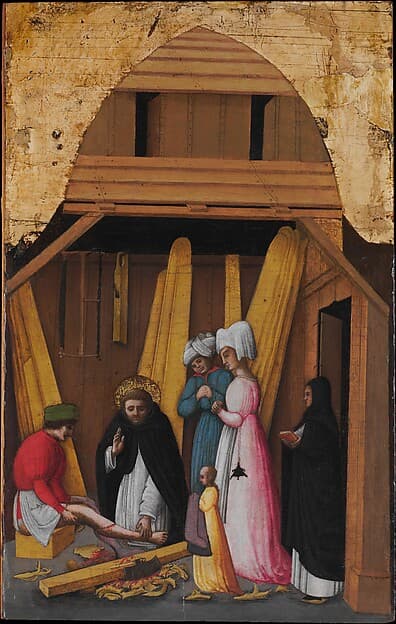Saint Peter Martyr Healing the Leg of a Young Man, by Antonio Vivarini