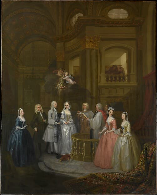 The Wedding of Stephen Beckingham and Mary Cox, by William Hogarth