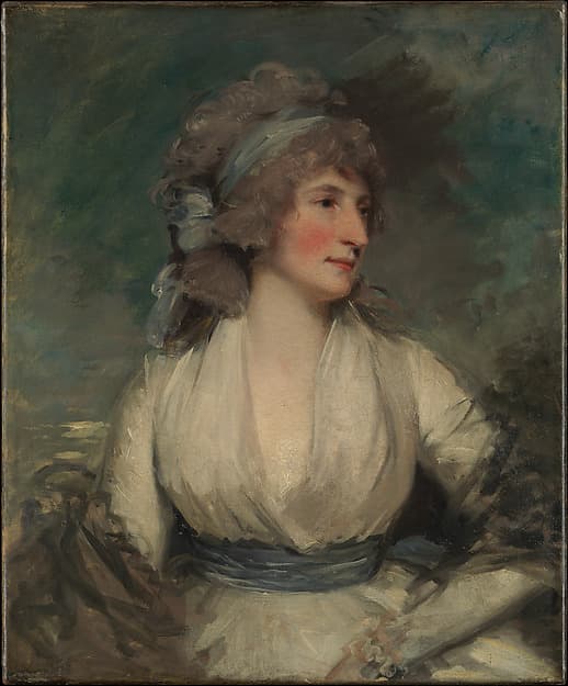 Portrait of a Woman; (reverse, now covered by relining canvas) Study of a Child's Head, by John Hoppner