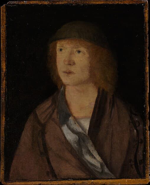 Portrait of a Young Man; (reverse) Girl Making a Garland, by Hans Süss von Kulmbach