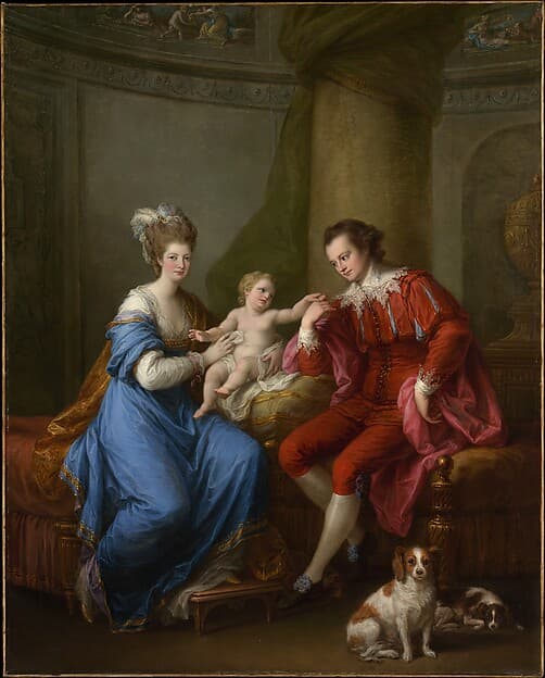 Edward Smith Stanley (1752–1834), Twelfth Earl of Derby, Elizabeth, Countess of Derby (Lady Elizabeth Hamilton, 1753–1797), and Their Son (Edward Smith Stanley, 1775–1851), by Angelica Kauffmann