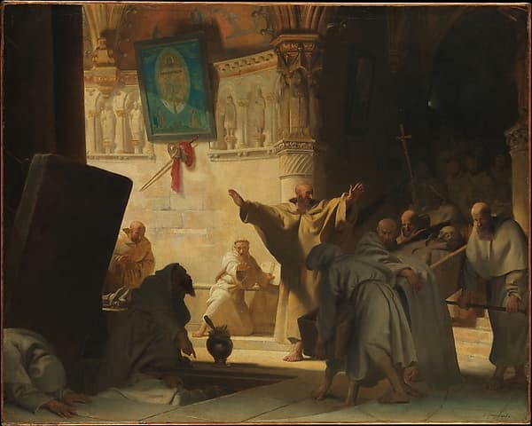 Dramatic Scene with Monks in a Crypt, by Alexandre Evariste Fragonard