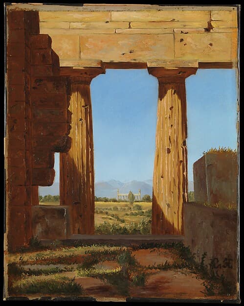 Columns of the Temple of Neptune at Paestum, by Constantin Hansen