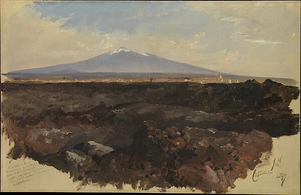 Catania and Mount Etna, by Edward Lear