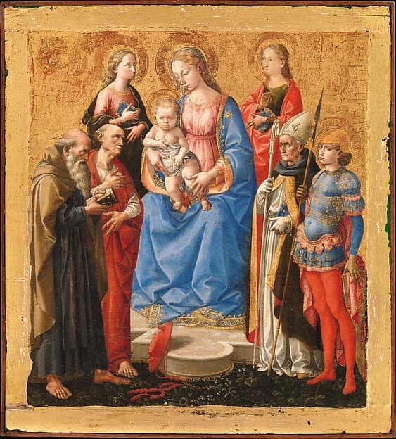 Madonna and Child with Six Saints, by Pesellino (Francesco di Stefano)