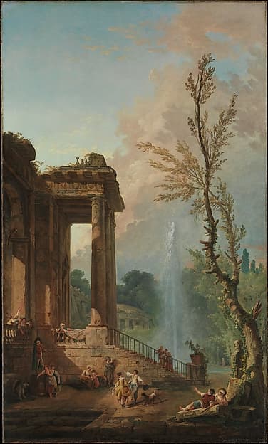 The Portico of a Country Mansion, by Hubert Robert