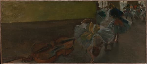 Dancers in the Rehearsal Room with a Double Bass, by Edgar Degas