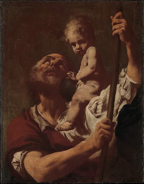 Saint Christopher Carrying the Infant Christ, by Giovanni Battista Piazzetta