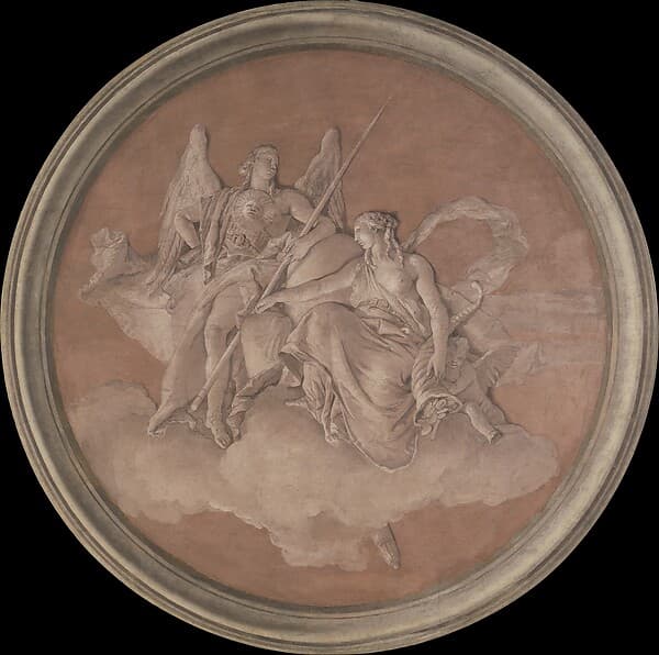 Allegorical Figures Representing Virtue and Abundance, by Giovanni Battista Tiepolo