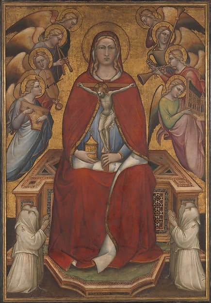 Saint Mary Magdalen Holding a Crucifix; (reverse) The Flagellation, by Spinello Aretino (Spinello di Luca Spinelli)