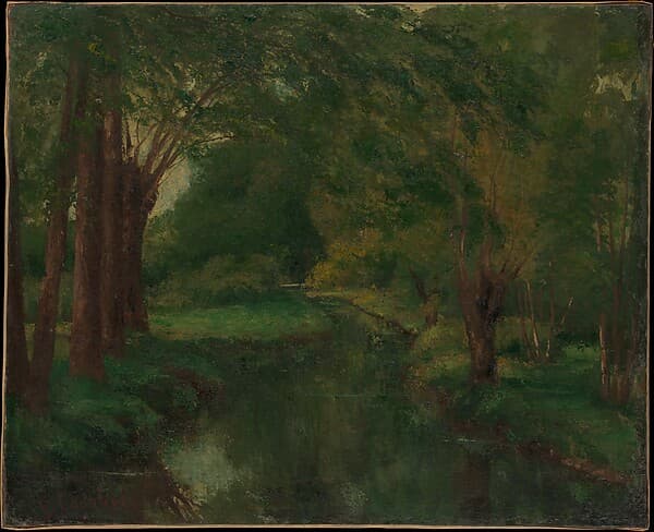 A Brook in a Clearing (possibly "Brook, Valley of Fontcouverte; Study"), by Gustave Courbet