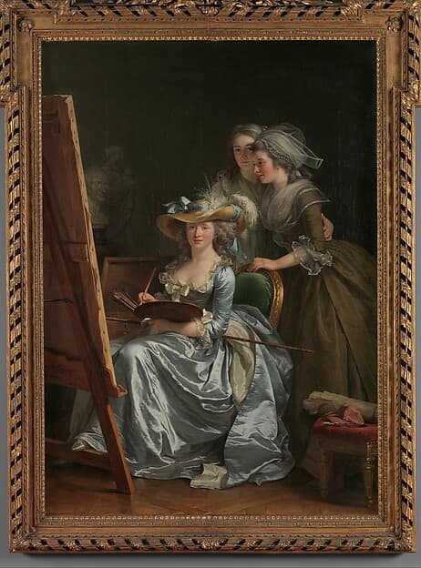 Self-Portrait with Two Pupils, Marie Gabrielle Capet (1761–1818) and Marie Marguerite Carraux de Rosemond (1765–1788), by Adélaïde Labille-Guiard