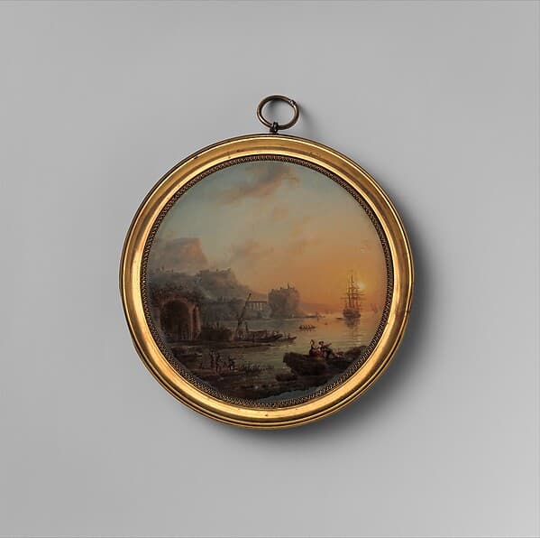 View of a Harbor, by French Painter