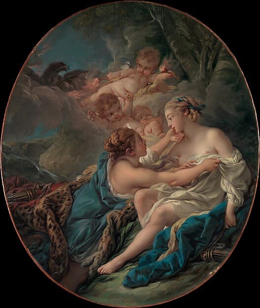 Jupiter, in the Guise of Diana, and Callisto, by François Boucher