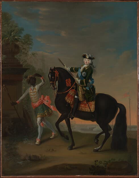 The Empress Elizabeth of Russia (1709–1762) on Horseback, Attended by a Page, by Georg Christoph Grooth