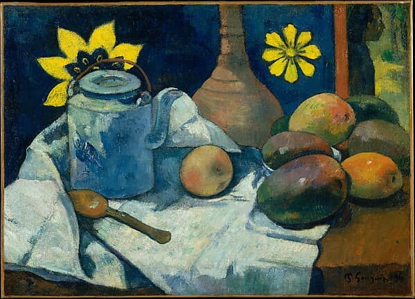 Still Life with Teapot and Fruit, by Paul Gauguin