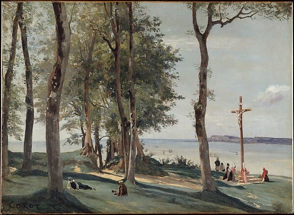 Honfleur: Calvary, by Camille Corot