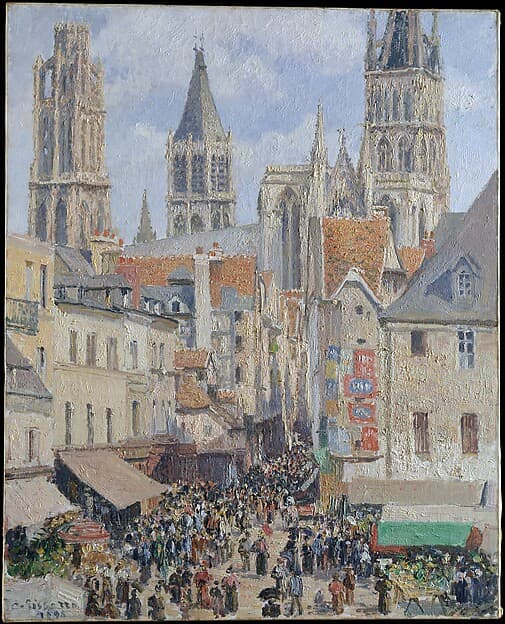 Rue de l'Epicerie, Rouen (Effect of Sunlight), by Camille Pissarro