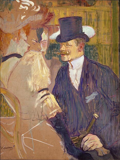 The Englishman (William Tom Warrener, 1861–1934) at the Moulin Rouge, by Henri de Toulouse-Lautrec