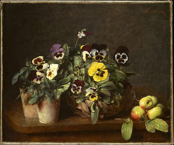 Still Life with Pansies, by Henri Fantin-Latour